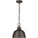 Holmes 1 Light 9 inch Rubbed Bronze Mini Pendant Ceiling Light